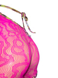 Exotic Hot Pink Romper with Thong