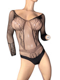 Exotic Black Net Bodysuit