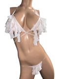 White Ruffles Bikini