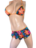 Exotic Flowers Skirt top and thong