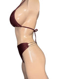 Brown High waist thong and Top