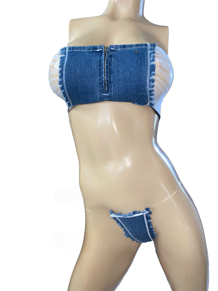 Exotic Dancer tube top and thong