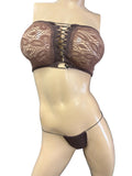 Exotic Dancer Brown Top and Thong