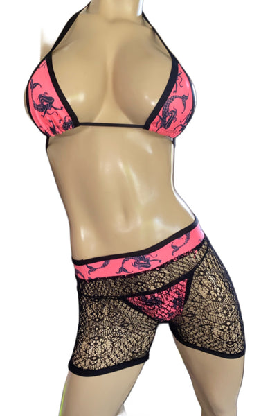 Exotic Dancer Mermaid top and thong with Short
