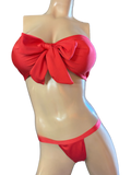 Exotic Dancer Red bow top and thong