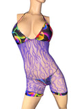 Exotic Purple Romperwith thong