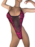 Exotic Bodysuit Pink Zebra
