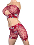 Exotic Burgendy Net set