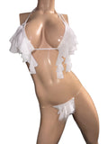 White Ruffles Bikini