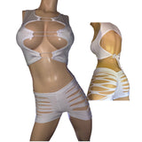Exotic white Short set