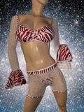 Exotic Red Zebra set outfit