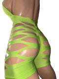 Exotic Dancer Neon Green Romper.