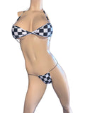 Exotic Dancer Checker top and thong