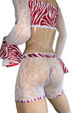 Exotic Red Zebra set outfit