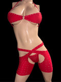 Red Chaps top and thong