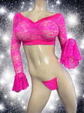 Exotic Dancer Pink Lace top and thong