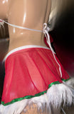 Exotic Dancer Holiday Skirt & Feather Trim Top – Handmade in USA