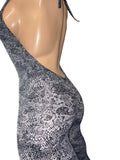 Exotic Gray Snake Prints Romper
