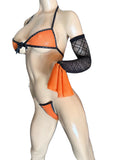 Exotic Dancer Dark Orange top and Thong with Gloves