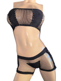 Exotic Black Net Short with top and thong