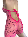 Exotic Dancer Pink Mesh Romper