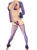 Exotic Purple Net Arms and Legs with bikini