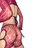 Exotic Burgendy Net set 4 Pieces