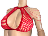 Exotic Dancer Red Net halter top and Thong