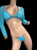Sky Blue top Thong and arms Cover