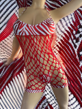 Exotic Red Romper with thong