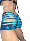 Exotic Blue Prints short top and thong