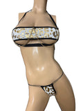 Exotic Dancer Gold Cheetah top and thong