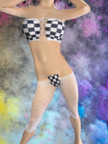 Exotic Dancer Checker top and thong with legs