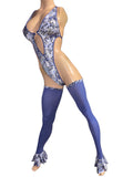 Exotic Blue Cheetah Bodysuit and legs
