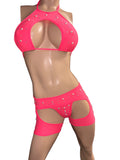 Exotic Chaps thong and top