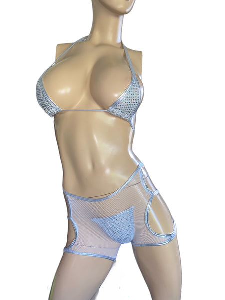 Exotic Dancer white with Silver set