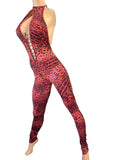 Exotic Red Leopard Romper