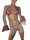 Exotic Red Zebra set outfit
