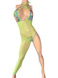Exotic Dancer One Leg Romper with thong