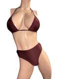 Brown High waist thong and Top