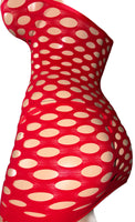 Exotic Red Net Dress with thong