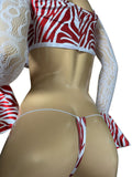 Exotic Red Zebra set outfit