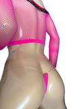 Exotic Dancer Neon Pink top and thong