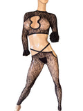 Exotic Dancer Black Net 3 piece set