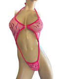 Exotic Dancer Pink Mesh Bodysuit