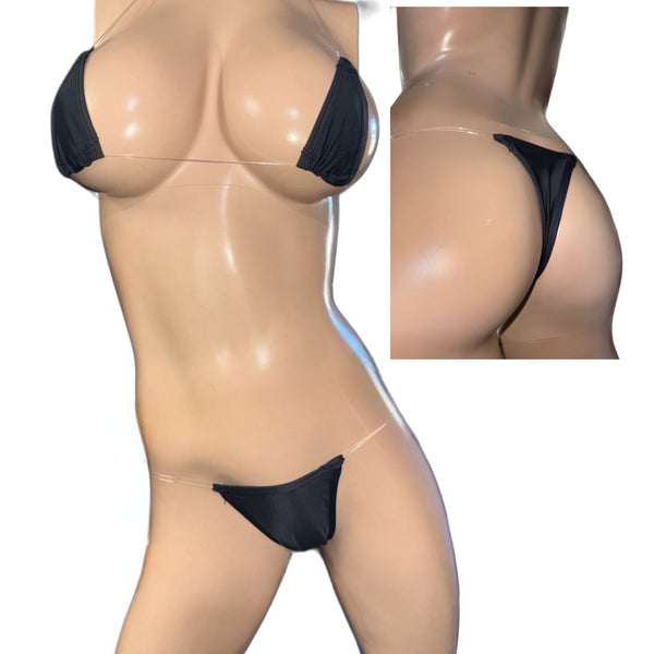 Exotic Dancer Tiny Black Bikini – Handmade in USA