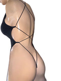 Exotic Dancer Black Cut-Out Bodysuit – Handmade in USA