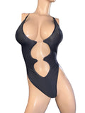 Exotic Dancer Black Cut-Out Bodysuit – Handmade in USA