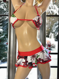 Exotic Dancer Flair Prints skirt top and thong